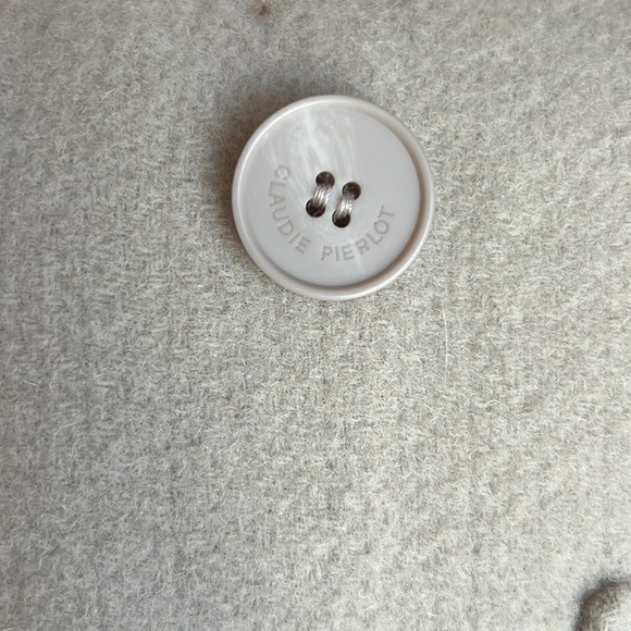 ⛄️CLAUDIE PIERLOT double-breasted patch pocket long wool blend coat NWOT - Picture 13 of 15